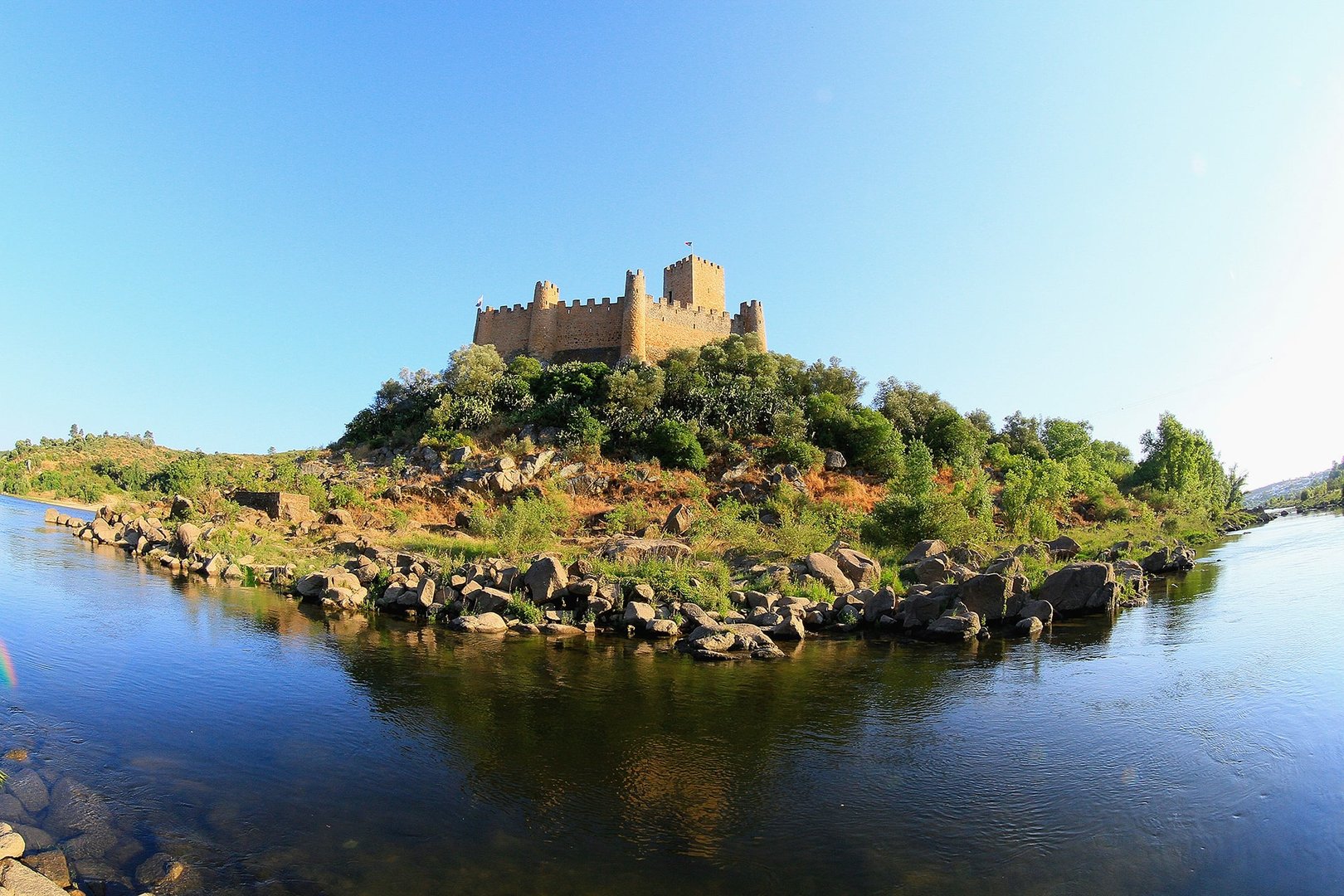 Located on a small, rugged island in the Tagus, it is one of the most beautiful castles of Portugal