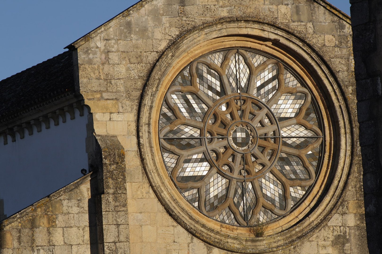 Rose window — The magnificent glass rose window that illuminates the inside of the Temple.