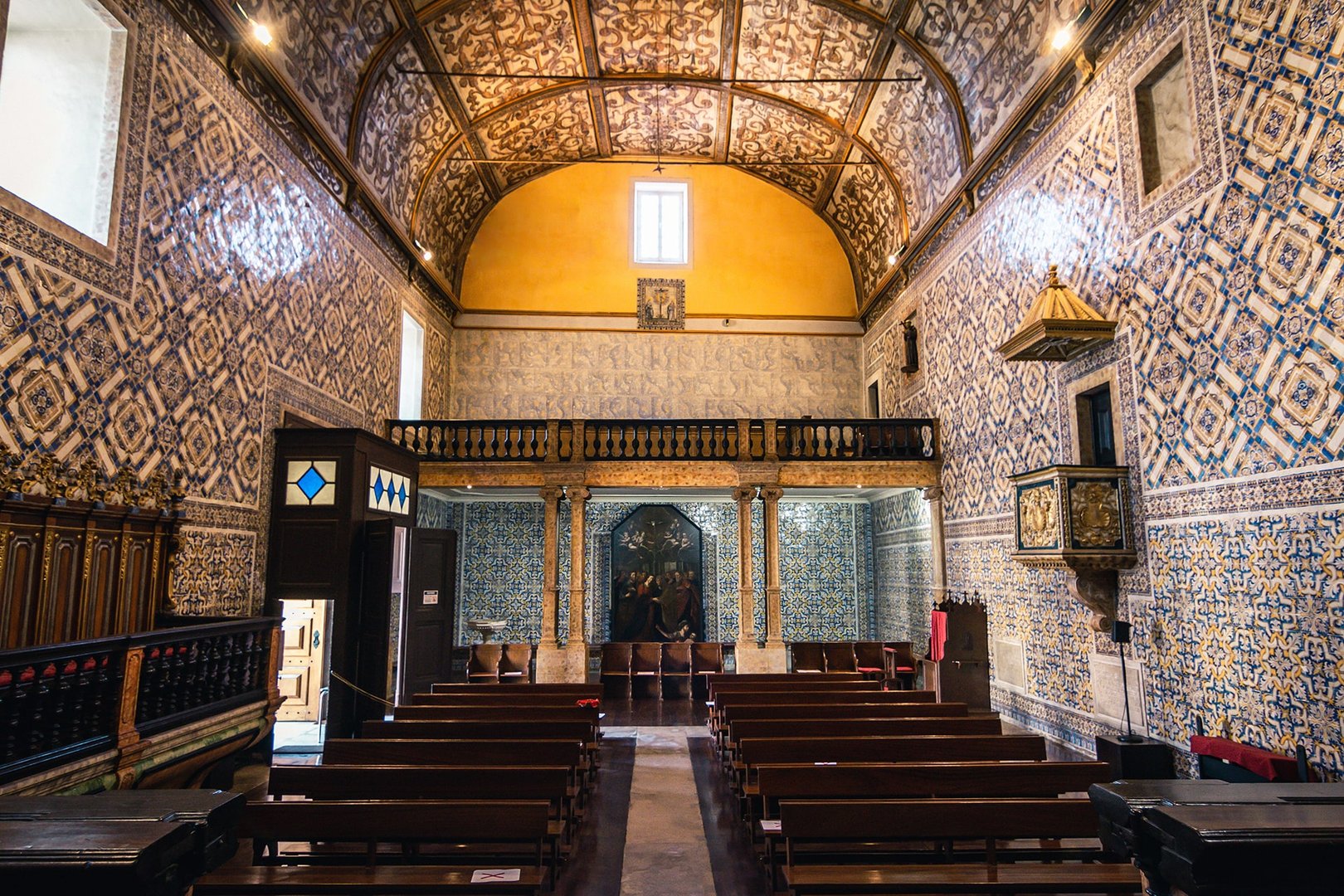 Church interior and Renaissance ceiling